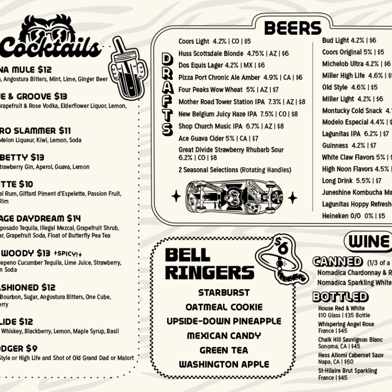 Front And Back Menu Night Owl